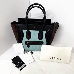 Celine Multicolor Leather and Python Luggage Bag